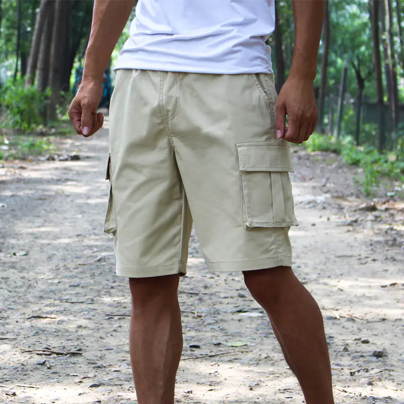 Pantalones Cortos Tipo Overol Casual y Elásticos de Talla Grande para Hombre